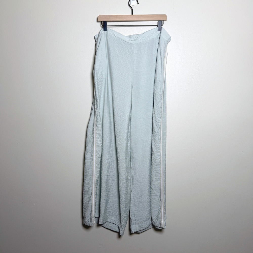 Daily Practice by Anthropologie Sage Green Wide Leg Side Stripe Pants‎ 1X Plus